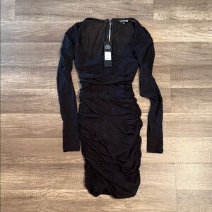 Elegant Black Long Sleeve Dress